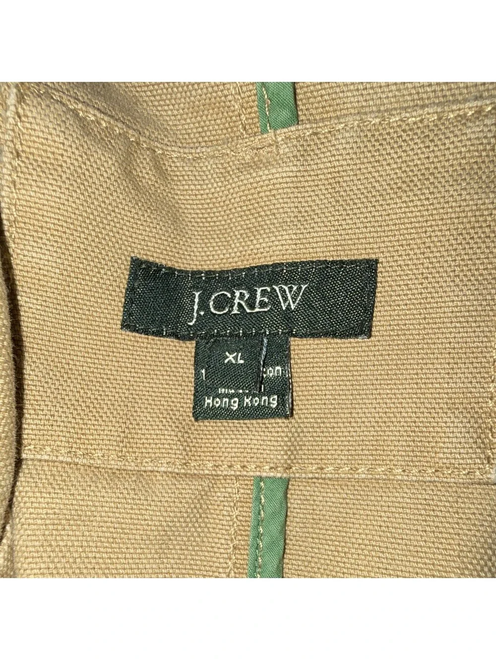J.CREW Men's Beige Chore Jacket XL Short Cotton Button Front Pockets